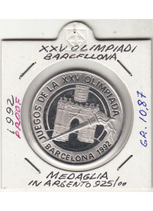 1992 Medaglia in argento Fondo Specchio Olimpiadi di Barcellona